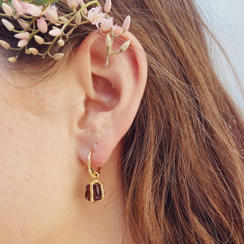 January Birthstone Earrings ~ Garnet