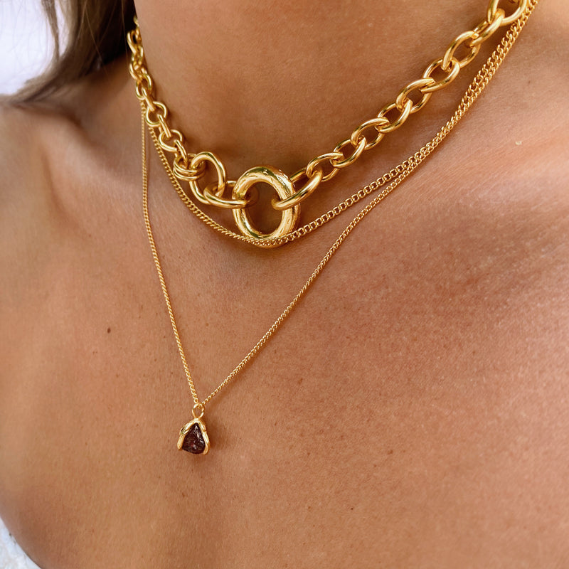 January Birthstone Necklace ~ Garnet