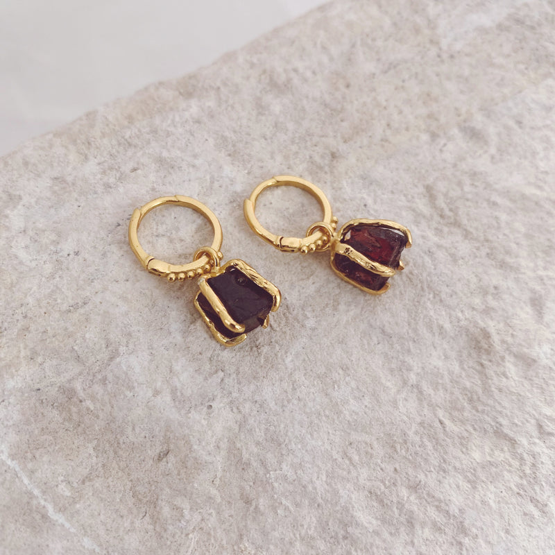 January Birthstone Earrings ~ Garnet