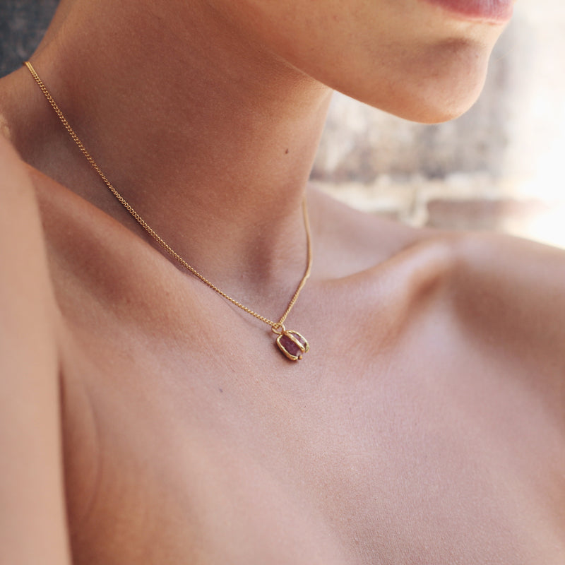 October Birthstone Necklace ~ Pink Tourmaline